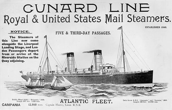 Advertisement for the Cunard liner R. M. S. Campania
