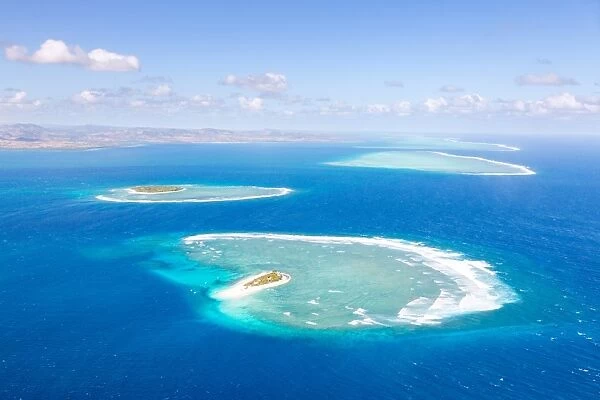 Aerial of Namotu island and Malolo reef, Fiji