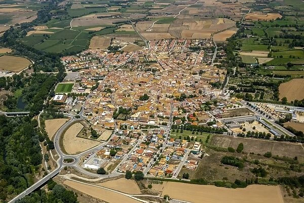 Aerial view, Castello dEmpuries, Girona province, Catalonia, Spain
