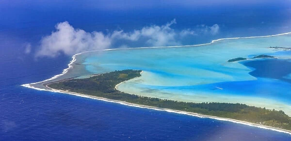 Aerial view of lagoon, Bora Bora, French Polynesia