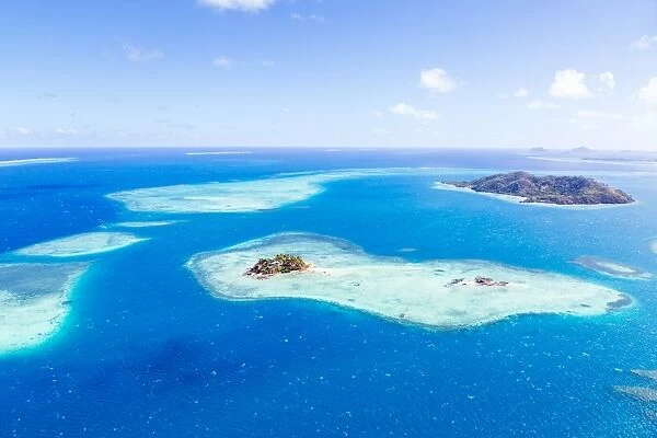 Aerial view of Mamanucas islands, Fiji