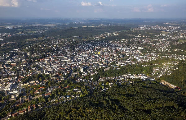 Aerial view, Sudstadt, Iserlohn, North Rhine-Westphalia, Germany