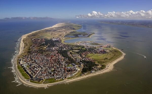 Aerial view, town of Norderney, western part of the island, Wadden Sea, Norderney, island in the North Sea, East Frisian Islands, Lower Saxony, Germany