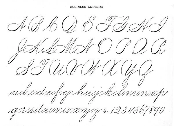 Alphabet penmanship calligraphy 1881