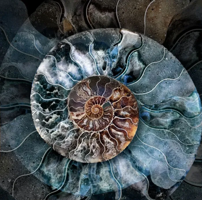 Framed Print : Ammonite Shell Cross Section Print Framed Print : Ammonite Shell Cross Section Print