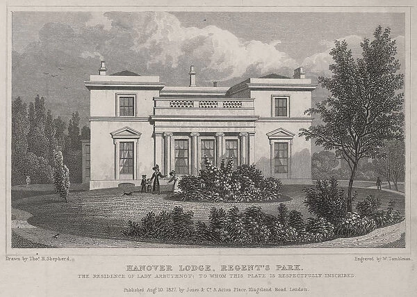 Antique Engraving of a Lodge in Regents Park