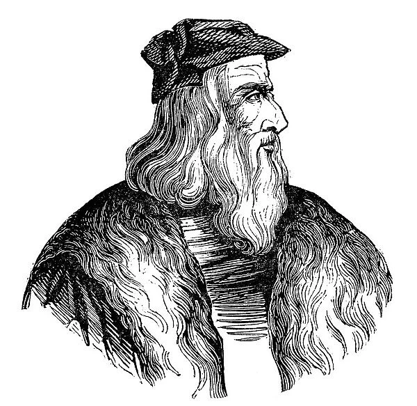 Antique illustration of Leonardo da Vinci