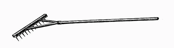 Rake. Antique illustration of a rake