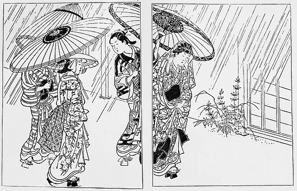 Antique Japanese Illustration: Women by Nishikawa Sukenobu
