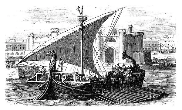 Arrival of Phoenician merchants in a port