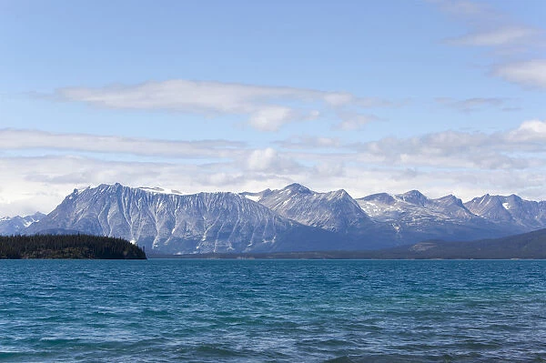 Atlin Lake, mountains behind, Tagish Highland, Mount Fetterly, British Columbia, Canada, America