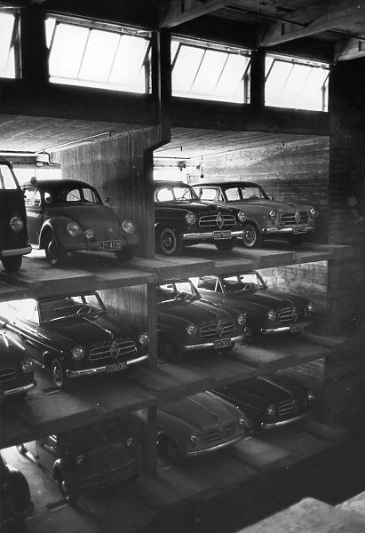Autosilo. 4th June 1955: An Autosilo - a multi-storey ramp garage