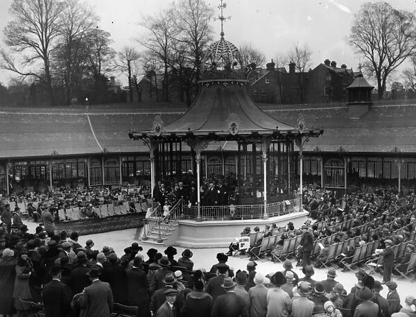 Bandstand. 1926: The official opening of the band pavilion in Calverly Grounds