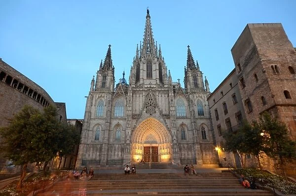 Barcelona Cathedral at night