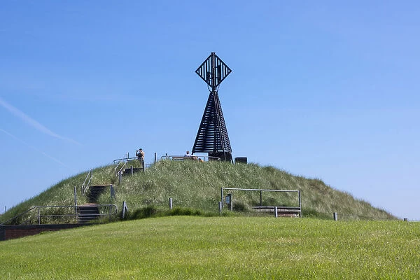 Beacon on the dune, Baltrum, East Frisian Islands, East Frisia, Lower Saxony, Germany