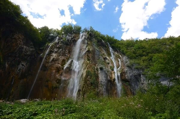 Beautiful waterfalls in Plitvice Lakes