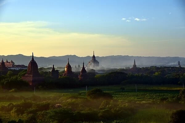 Begin sunset to Old Bagan Myanmar