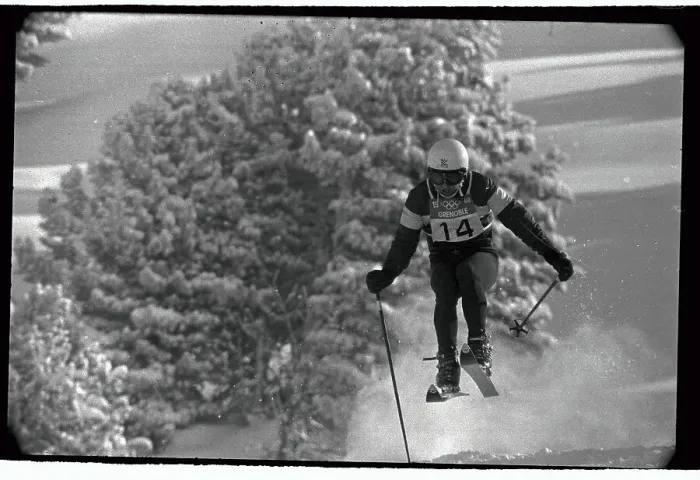 Framed Print : Billy Kidd Practicing Ski Program Print, February 4th Framed Print : Billy Kidd Practicing Ski Program Print, February 4th