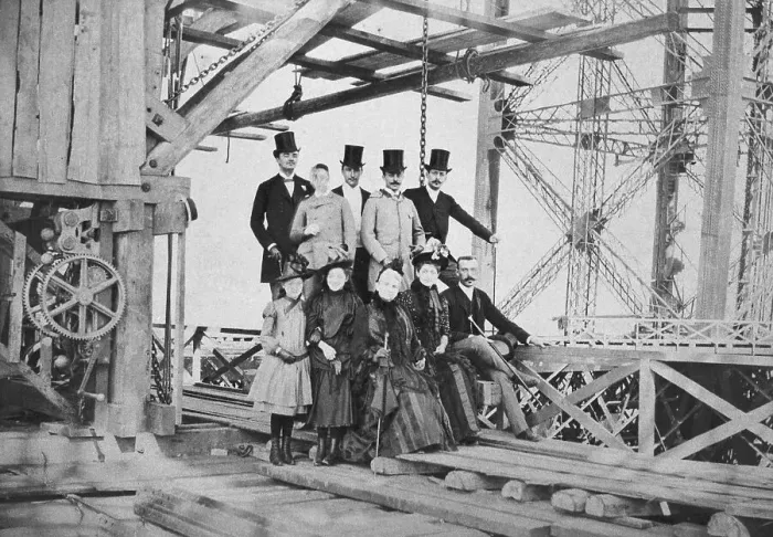 Framed Print : Gustave Eiffel and Others Posing Print Framed Print : Gustave Eiffel and Others Posing Print