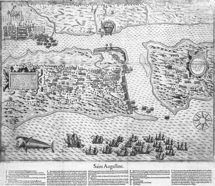 Framed Print : Map of St. Augustine, 1588 Print Framed Print : Map of St. Augustine, 1588 Print