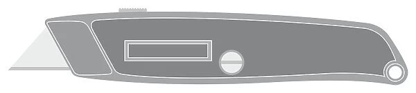 Black and white digital illustration of craft knife