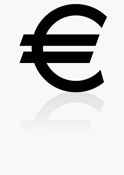 Black and white illustration of Euro symbol