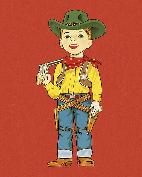 Boy Dressed as A Cowboy