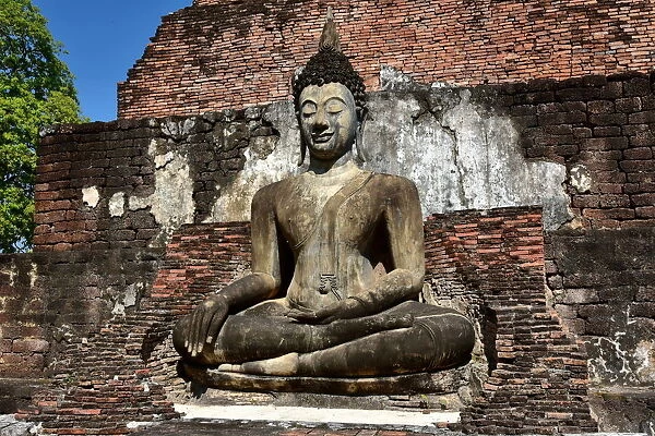 buddhist statue at wat mahathat Sukhothai Thailand, Asia