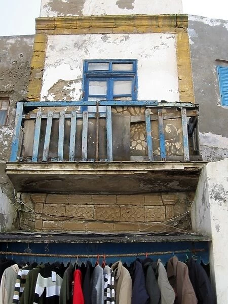 Building with clothes hanging, Essaouira, Morocco