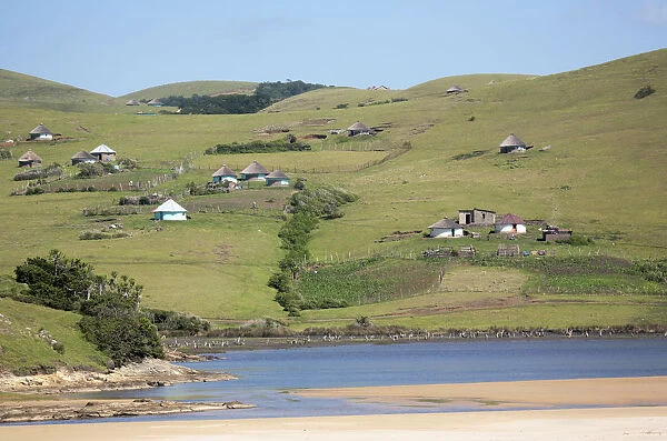 Bulungula, Clear Sky, Eastern Cape, Hill, Hut, Lagoon, Landscape, Peacefulness, River
