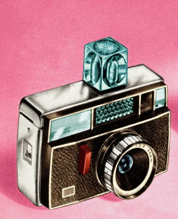 Framed Print : Fine Art Print of Camera with Flashbulb Framed Print : Fine Art Print of Camera with Flashbulb
