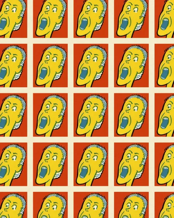 Framed Print : Screaming Man Pattern Art Print Framed Print : Screaming Man Pattern Art Print