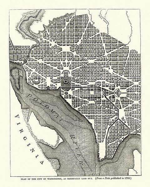 City plan of Washington, D. C 18th Century