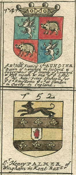 Coat of arms 17th century Aungier and Palmer
