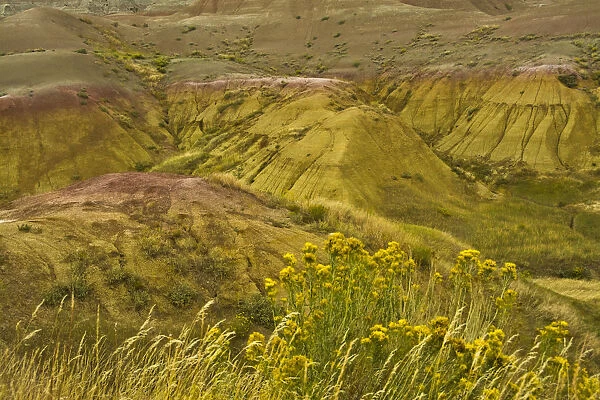 Colorful hills of Badlands Loop Road, Badlands National Park, South Dakota, USA