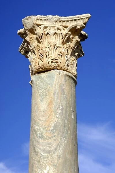 Column with Corinthian capital Leptis Magna Libya