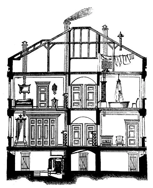Cross section of a house