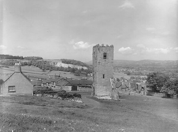 Denbigh. View from Denbigh Castle, North Wales, circa 1930