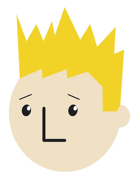 Digital cartoon of boy with spiky blonde hair available as Framed Prints,  Photos, Wall Art and Photo Gifts #13550983
