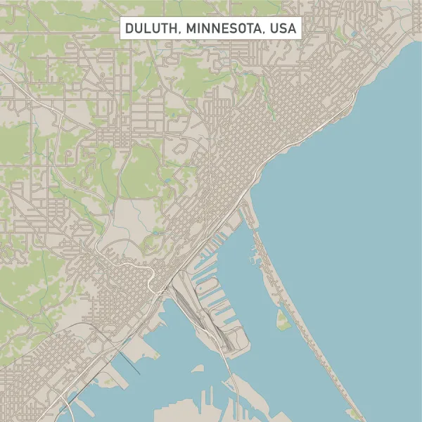 Duluth Minnesota US City Street Map