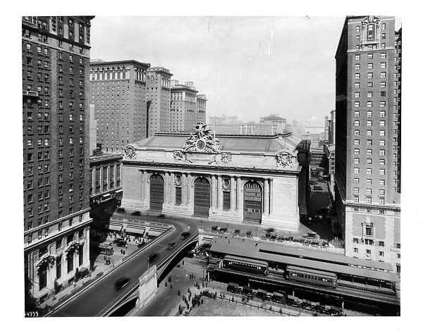 Elevated View Of The Exterior Of Grand Central Station In New York City