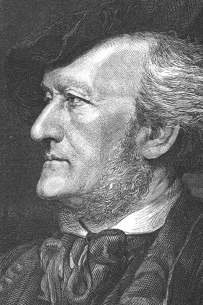 Engraving of composer Richard Wagner from 1875
