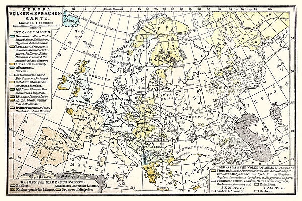 Europa map, Peoples and languages map 1896