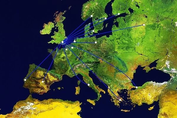 Europe where Paths Join Capitals to London