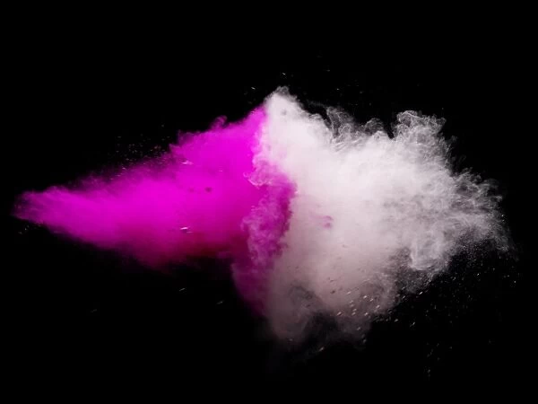 explosion of colored powder