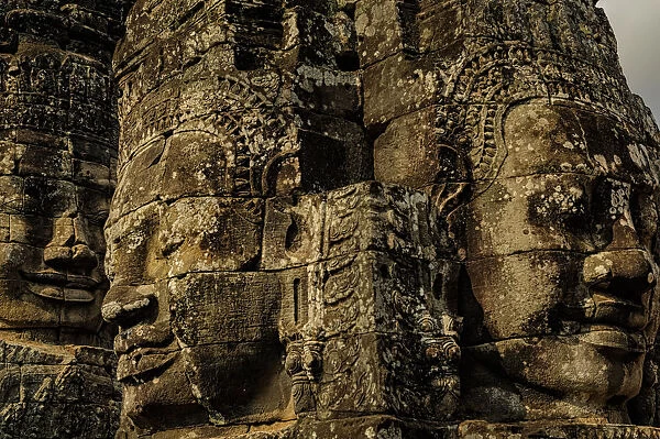 Three faces of the bayon temple