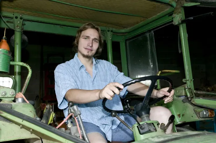 Framed Print : Farmer on a Tractor Print Framed Print : Farmer on a Tractor Print