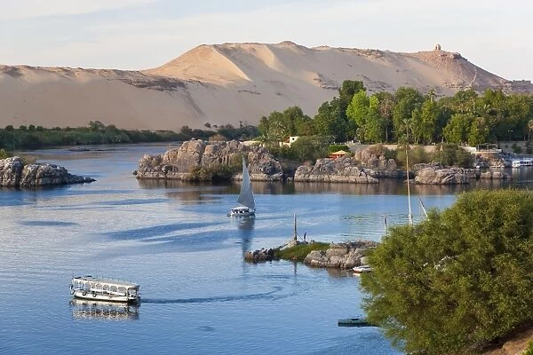 Felucca Sailboats on River Nile, Aswan, Egypt