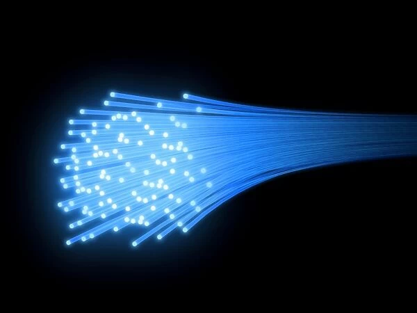 Fiber optic cable, 3D illustration