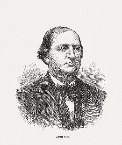 Franz Wilhelm Abt (1819-1885), German composer, wood engraving, published 1893